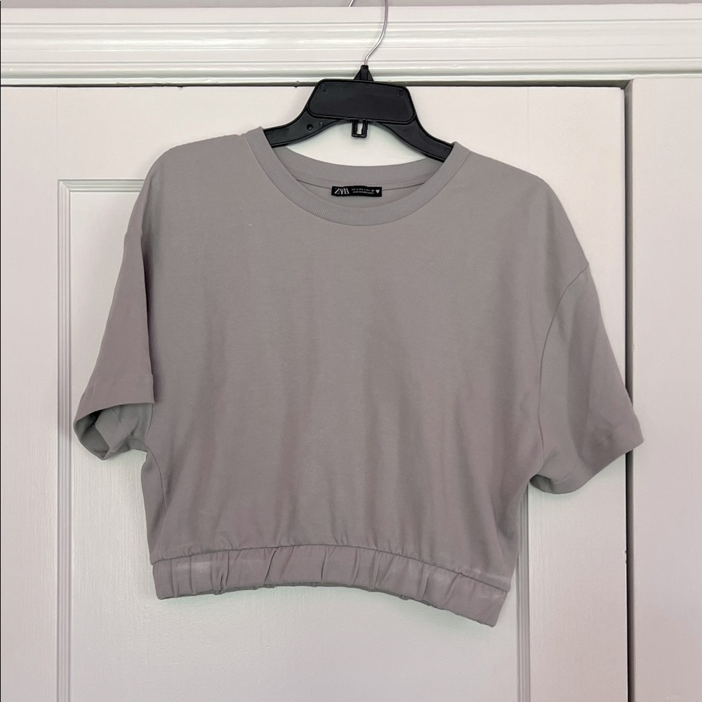 Zara Light Gray Crop Top